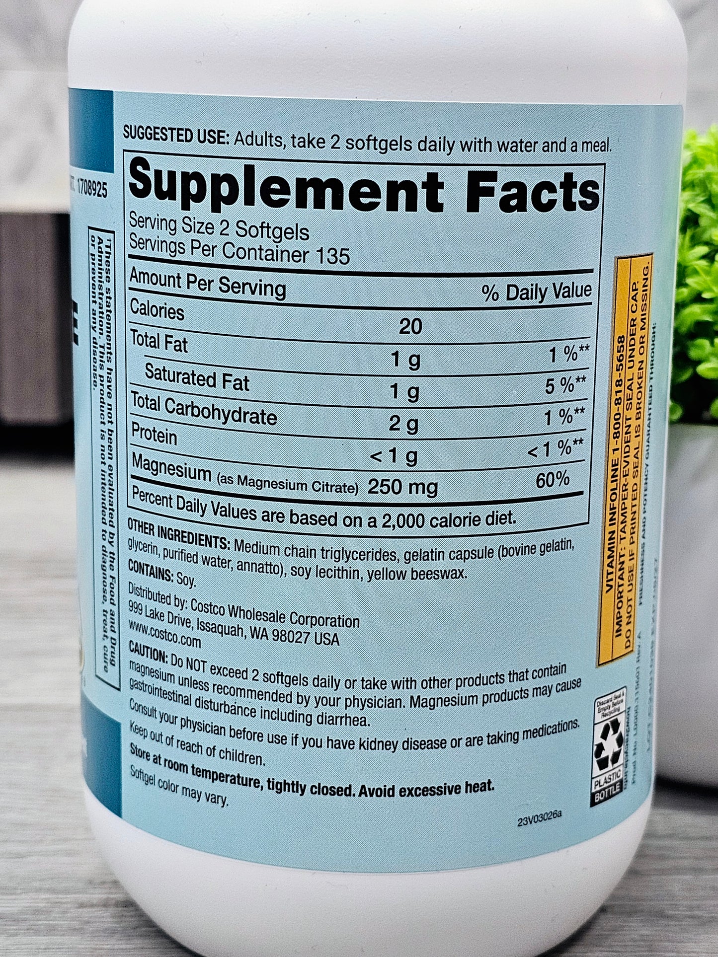 MAGNESIUM CITRATE 250mg